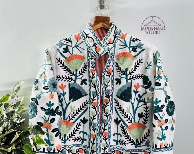 Handmade Embroidery suzani jackets | Beautiful TNT jackets | Wedding wear jackets | Long sleeve jacket | Bridesmaid jacket | Gift for her.