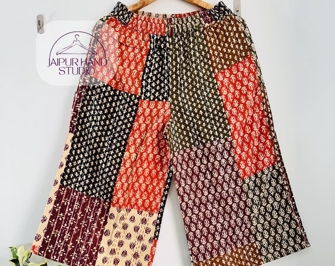 Indian made fabric palazzo | vintage palazzo pants | women's wear pants | comfort trouser | kantha pajama | outside wear pants| gift for her