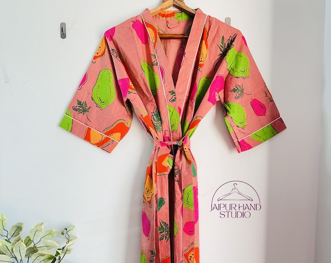 100% soft cotton made bath robes | Wedding wear robes | Party wear long gown | Morning tea robes | Bridesmaid robes | Gift for Christmas.