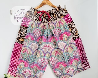 vintage kantha palazzo 100% cotton made | women's palazzo | women home wear pants | Assorted palazzo | Elastic pants | Gift for Christmas.
