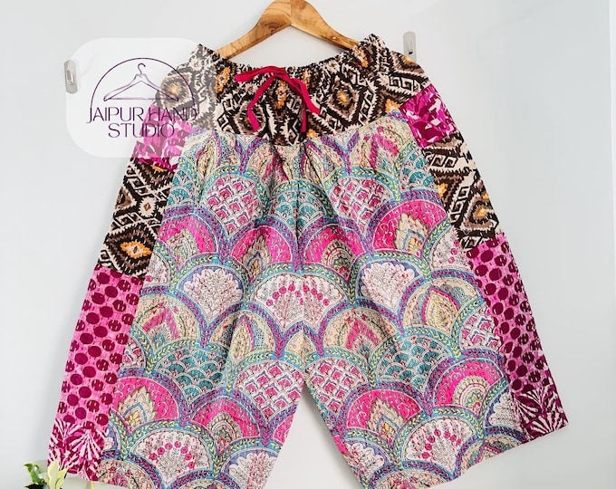 vintage kantha palazzo 100% cotton made | women's palazzo | women home wear pants | Assorted palazzo | Elastic pants | Gift for Christmas.
