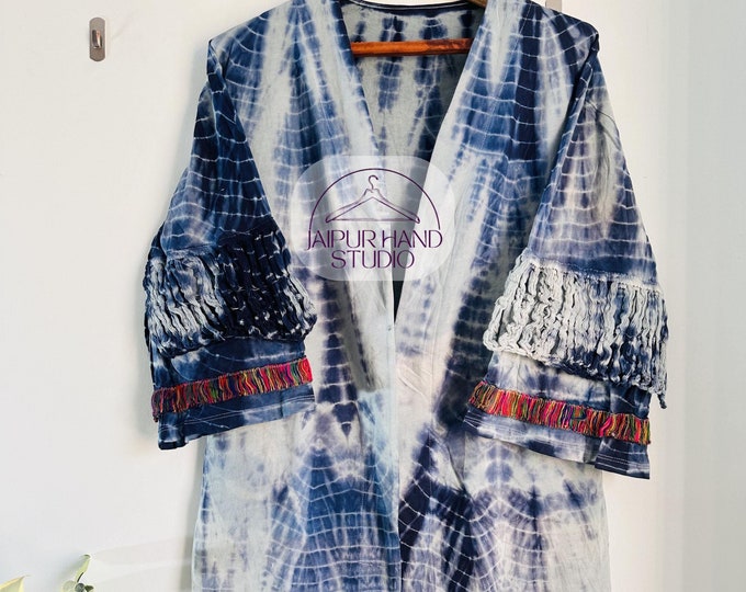 Ozeri fabric made tie die kimono | women wear kimono | Handmade stitched kimono | wedding and party wear dress | Gift for Christmas.