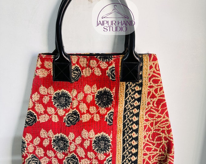 vintage kantha patchwork ladies purse | women makeup carries bags | Handmade stitched handbag | vintage kantha shoulder bag | Gift for her.