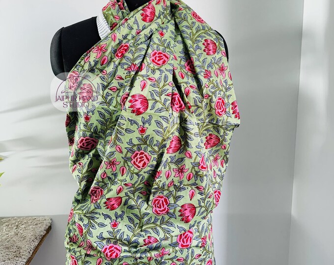 Hand block print cotton sarong | Women lightweight scarves| Beautiful beach wear sarong | Summer wear sarong | Handmade pario | Gift for her