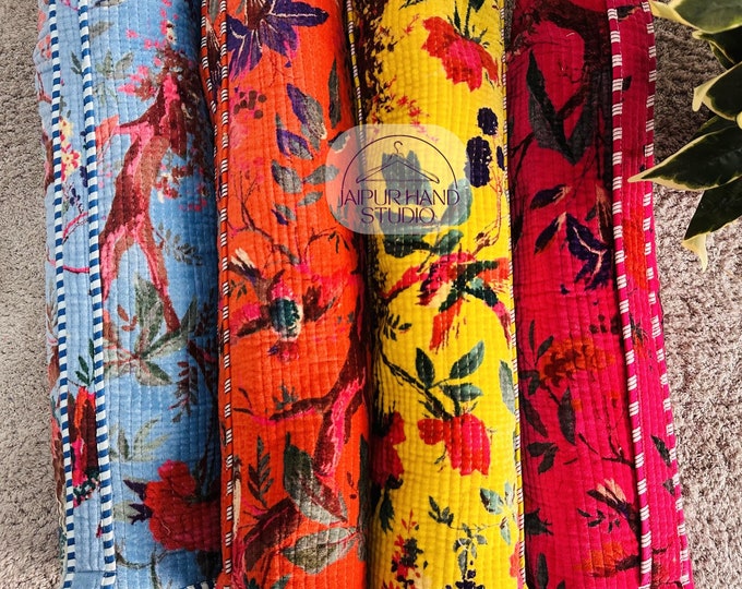 Indian cotton velvet made shopping bags| Floral printed grocery bags | Handmade shoulder bags | Special item carry bags | Gift for Christmas