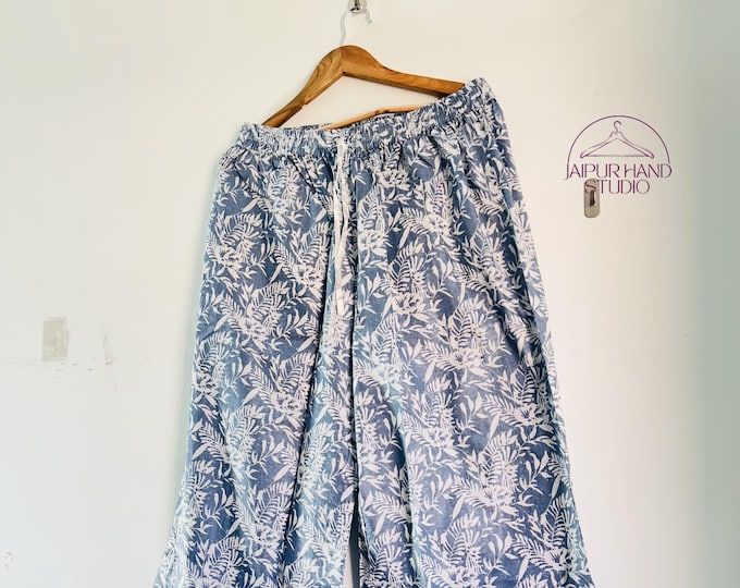 Indian made cotton palazzo | Hand block print pajama | Women wear comfortable pants | women yoga wear pants | Bridesmaid pant | Gift for her