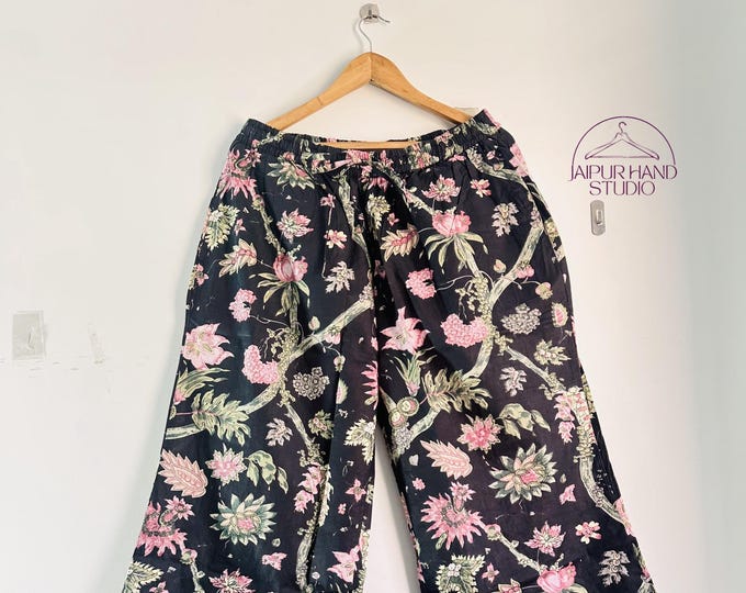 Handmade cotton made yoga pants | women wear comfortable palazzo | summer wear pants | Lightweight pajamas | Bridesmaid pants | Gift for her