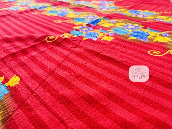 Queen size old Vintage kantha Quilts | Kantha Stitching wall hanging throws | Kantha bedspread | Kantha bedsheet | Gift for Christmas.