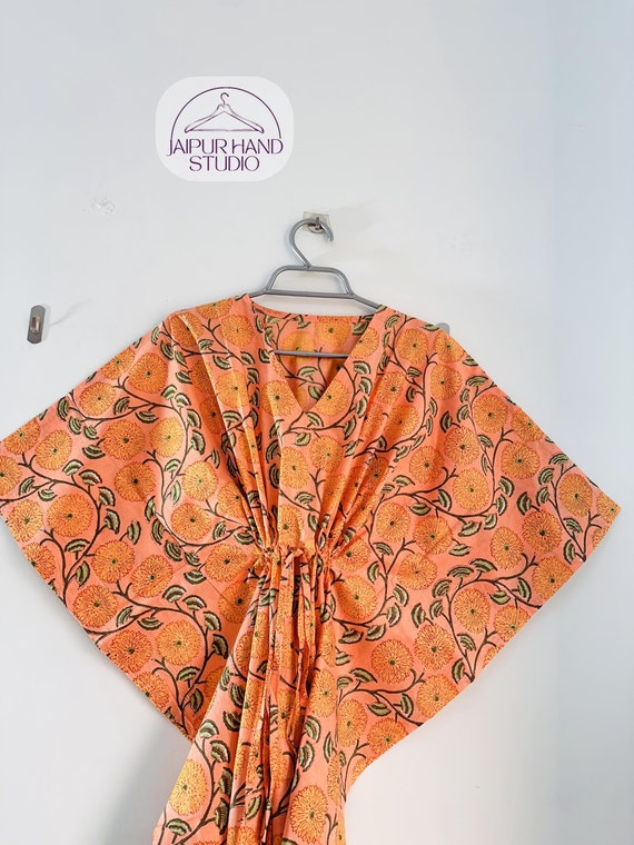 Indian handmade cotton kaftan | women wear kaftan | women summer gown | special day wear Gown |(OSM) printed kaftan | Gift for Christmas.