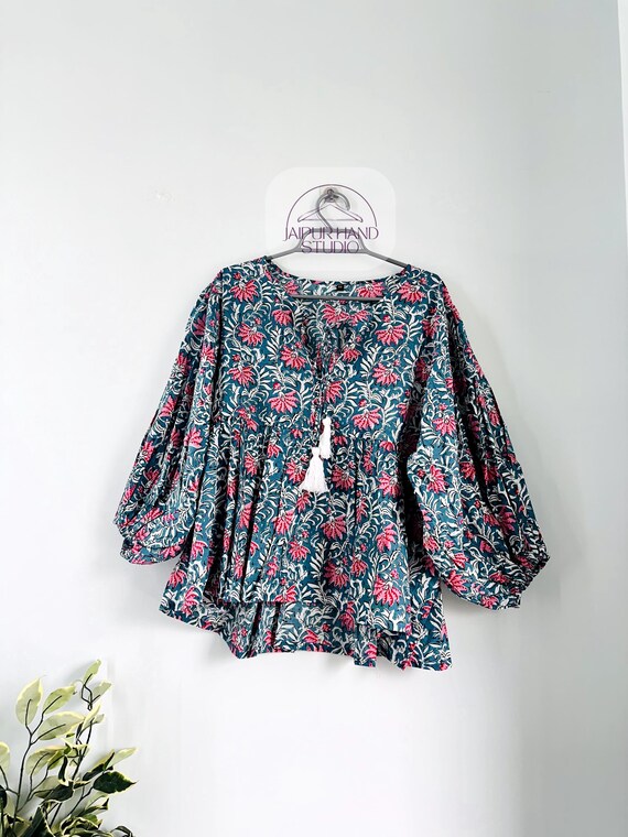 Block Print Cotton Midi Dress, Voile Cotton Dress ,Summer Midi Dress,Vintage dress,Dress with Pockets, Hand Block Printed Dress,Floral Dress