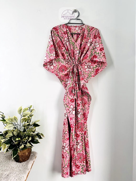 Cotton kaftan dress for Women, Hand block print Kaftan, Sun Dress , Sleepwear, Night Wear, Mom to be dress, Bridesmaid dress, Beach cover up