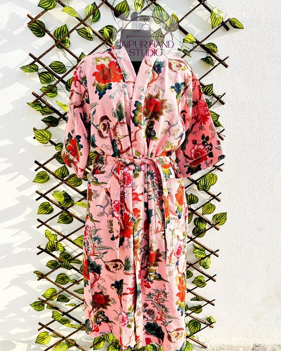 hand madeUnisex Waffle Linen Robe| Cotton Kimono Robe| Gift for her| Mother's Valentines Chritmas Wedding Bridesmaids Robes| Summer Bathrobe