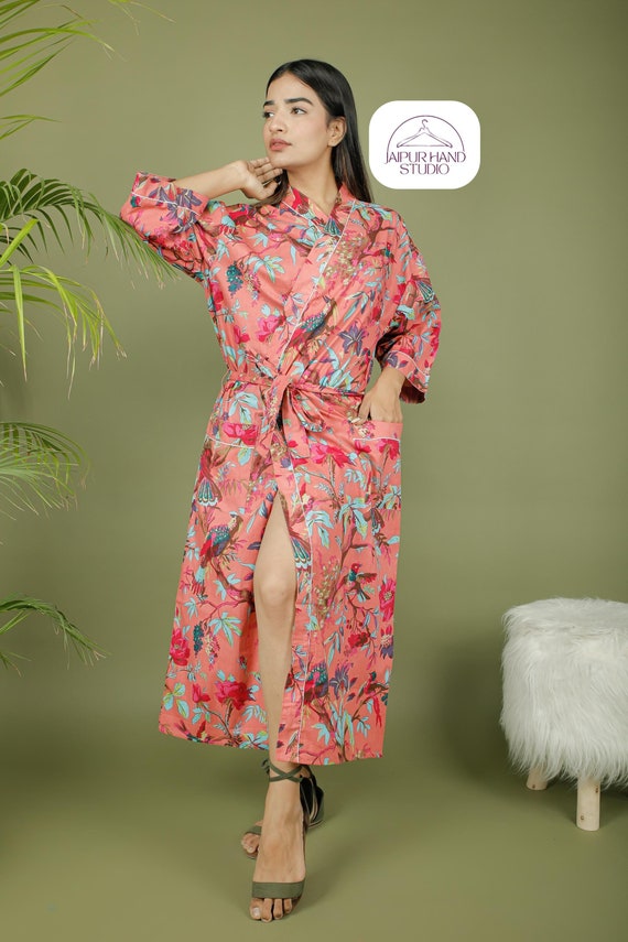 Unisex bath robes | Printed cotton kimono | women wear beautiful kimono robe | Lovely print and color kimono | Gift for Christmas.