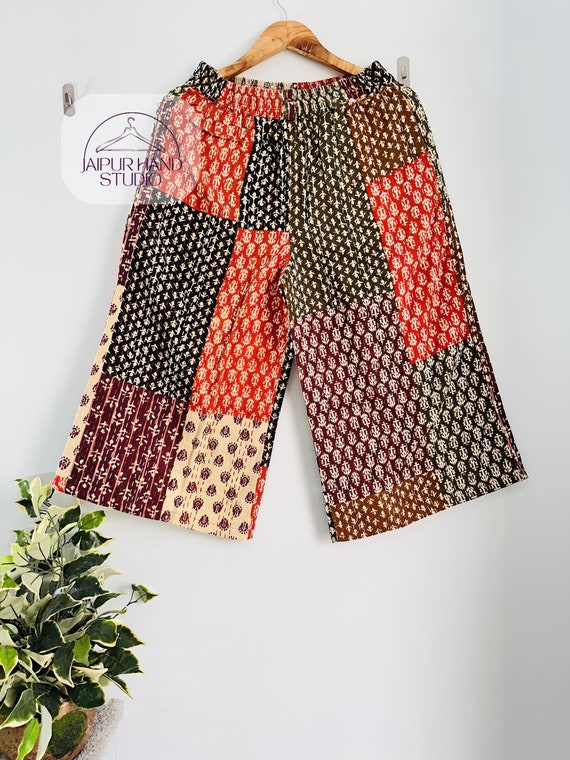 Indian made fabric palazzo | vintage palazzo pants | women's wear pants | comfort trouser | kantha pajama | outside wear pants| gift for her