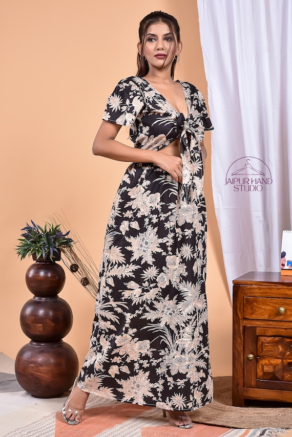 Black color beautiful women outdoor dress | Women wedding wear dress | Women long midi dress | Unique neckline cotton dress | Gift for her.