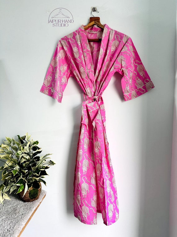 Robes, Lightweight pure cotton kimono robe, ladies night gown, kimono dressing gown, bridesmaid gowns, sustainable women bathrobe, Kimono