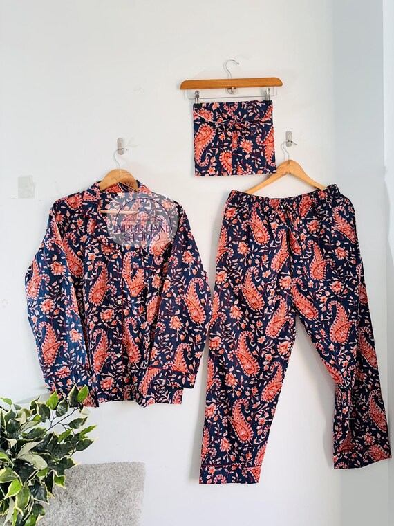 100% cotton made fabric cotton Pj set | Handmade women suit | women night suit | bridesmaid suit | summer wear Pj set | Gift for Christmas.