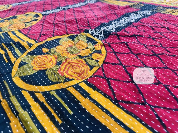 Handmade stitching kantha throws | High Quality kantha bedspread | Kantha reversible blankets | Kantha tapestry | Gift for Christmas.