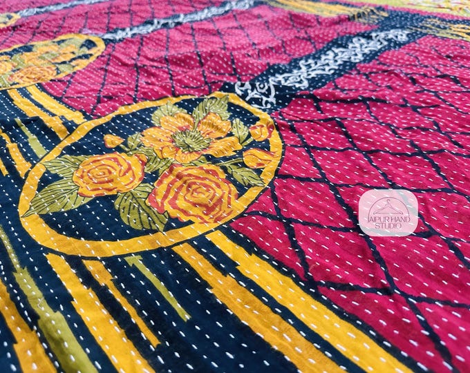 Handmade stitching kantha throws | High Quality kantha bedspread | Kantha reversible blankets | Kantha tapestry | Gift for Christmas.