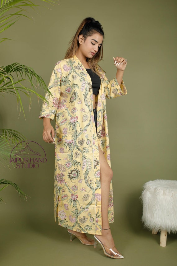 Indian handmade beach wear robes | Women wedding wear gown | Party wear kimono robe | women printed Bridesmaid robes | Gift for Christmas.