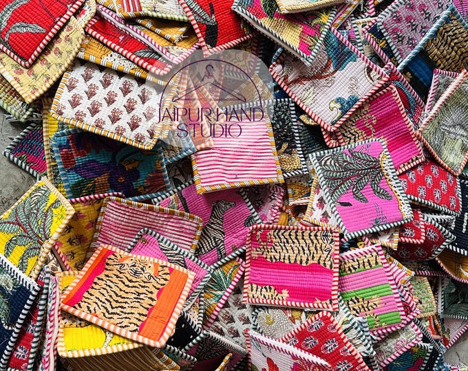 Mix Lot Hand Block Printed hand  Bag pouch , Cosmetic Bag, Travel Make-up Pouch, Perfect Gift For hand Makeup Lover, Birthday Gifts For Her