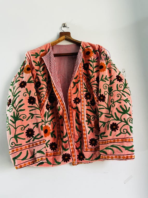 Handmade velvet jacket | Long sleeve jackets | Winter wear beautiful jacket | Party wear jacket | Bridesmaid jackets | Gift for Christmas.
