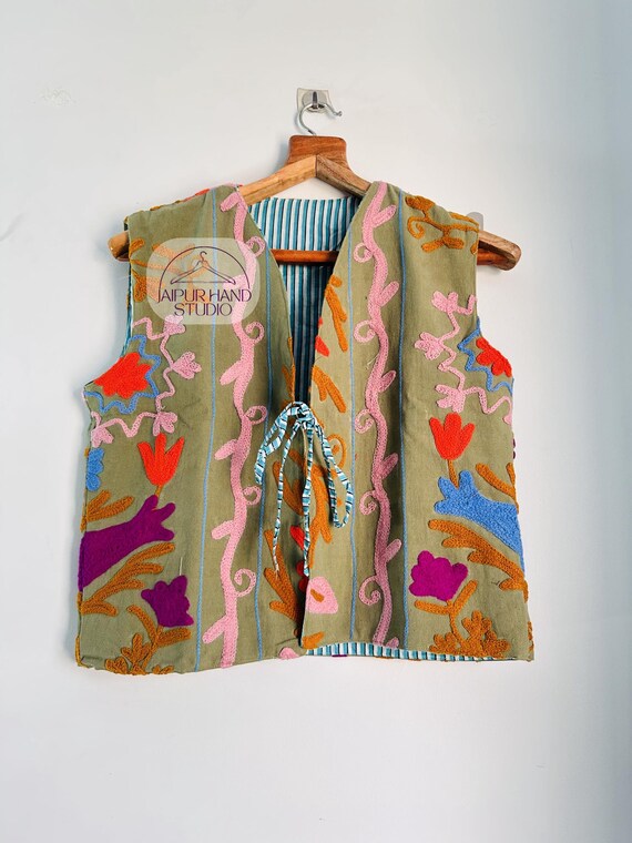 Niddle Embroidery work suzani vests | Buy vests and get pretty look | Beautiful vests | women wear Weist | handmade Weist | Gift for her.