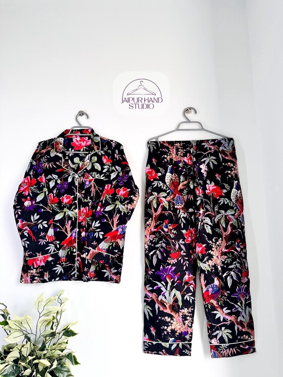 Bridesmaid Pajamas set Pjs sets,Lounge and sleepwear set,Summer Cotton Hand Block Printed,Holidaywear,Bridal party Pajama set,Bidesmaid Gift