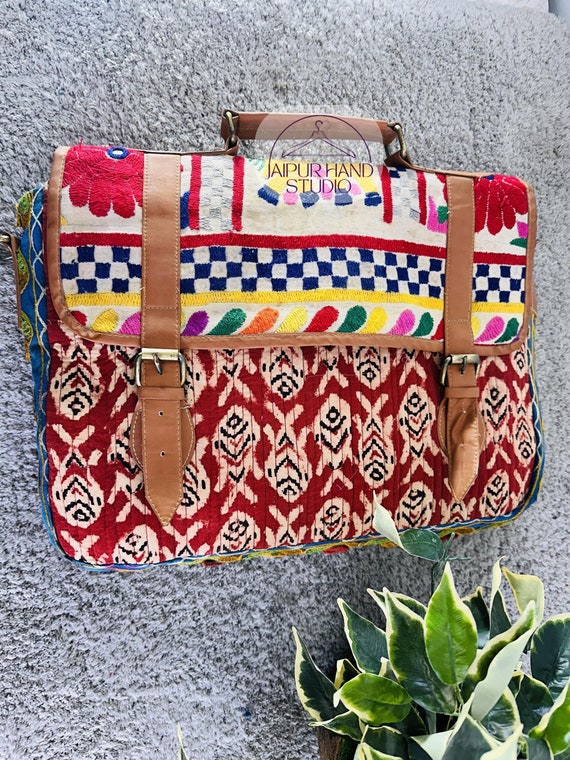 100% pure cotton kantha made bags| makeup and cloths carrying bags | Top handle kantha made bags | children school bags | Gift for Christmas