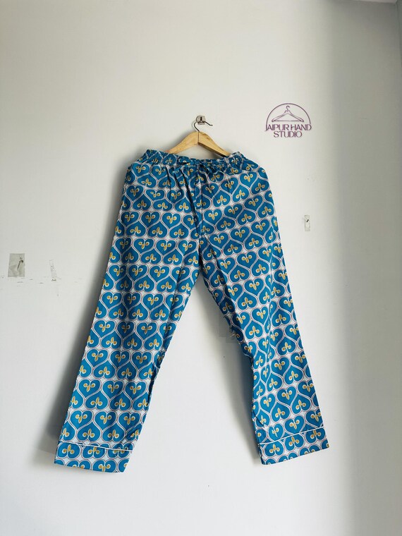 Beautiful heart shape print cotton pajama | Hand block print pajama | Women sleepwear pajama | Bridesmaid soft pajamas | Gift for her.