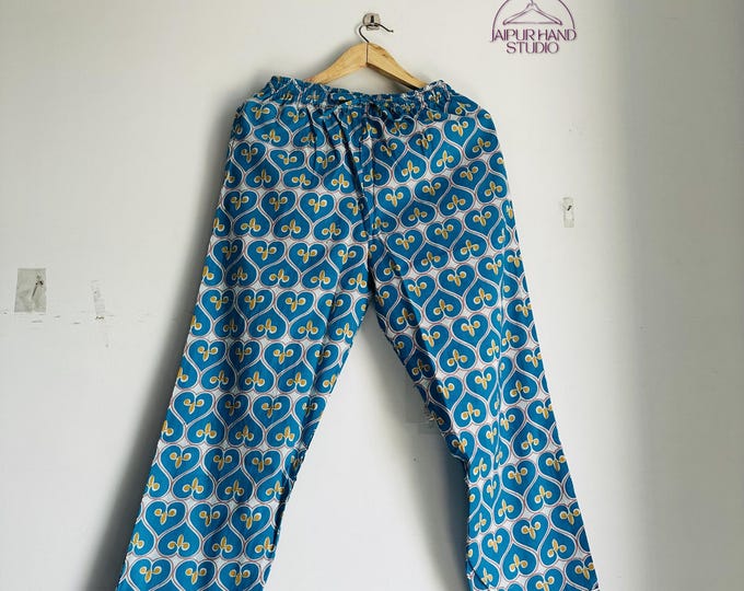 Beautiful heart shape print cotton pajama | Hand block print pajama | Women sleepwear pajama | Bridesmaid soft pajamas | Gift for her.
