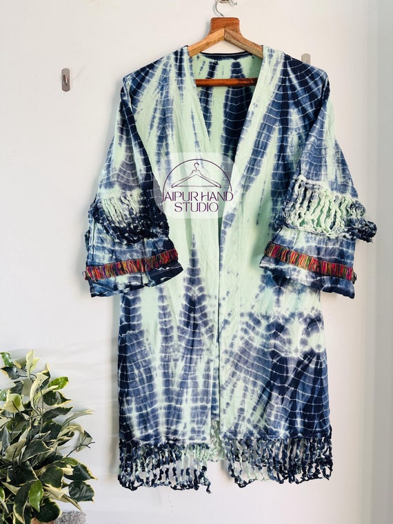 100% handmade fabric made kimono | Tie die women kimono | Bridesmaid robes | wedding wear dress | party wear and home wear | Gift for her.