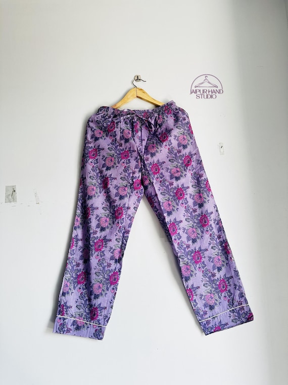 Purple color cotton long pajama | women wear pajamas | Beach wear pajamas | Summer wear pajamas | Bridesmaid pajamas | Gift for her.
