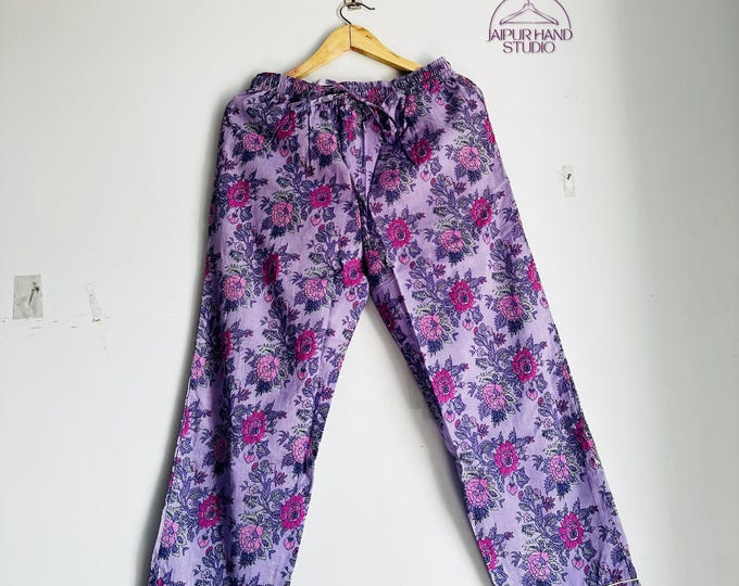 Purple color cotton long pajama | women wear pajamas | Beach wear pajamas | Summer wear pajamas | Bridesmaid pajamas | Gift for her.