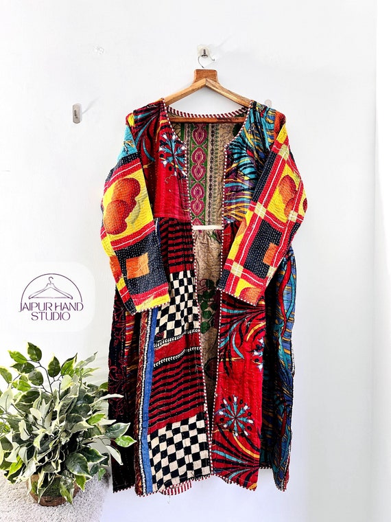 New Kantha Kimono | Vintage Kantha Robe| Gift for Mamma| kantha kimono Robe| kantha long jacket vintage style | assorted jackets |