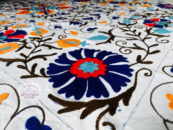 Handmade Embroidery made suzani tapestry | Suzani wall hanging throws | Suzani bedspread | Suzani blanket | Bridesmaid suzani | Gift for her