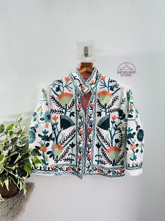 Handmade Embroidery suzani jackets | Beautiful TNT jackets | Wedding wear jackets | Long sleeve jacket | Bridesmaid jacket | Gift for her.