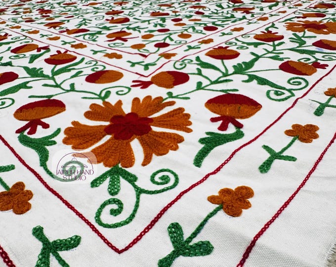 Suzani wall hanging throws | Handmade Embroidery work suzani bedspread | Suzani table cover | Bridesmaid home decor suzani | Gift for her.