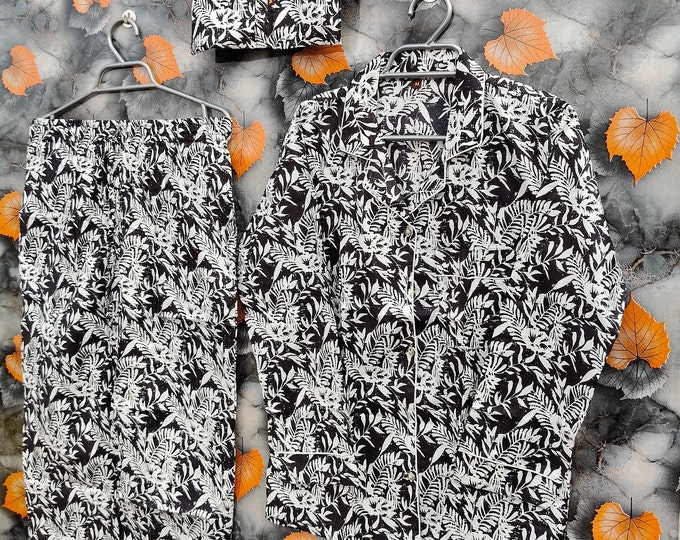 Indian Pajama Set, 100% Soft Cotton Women Night Dress, Handmade Pajama Set, Floral Printed Night Suit,Pants Shirt Set With Shorts Set