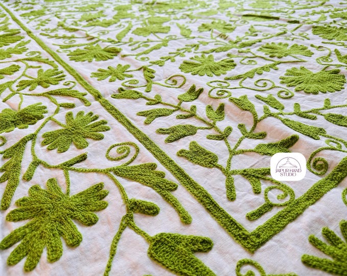 Suzani bedsheet and table cover | Suzani wall hanging throws | Handmade Embroidery soft blanket | Niddl e work tapestry | Gift for Christmas