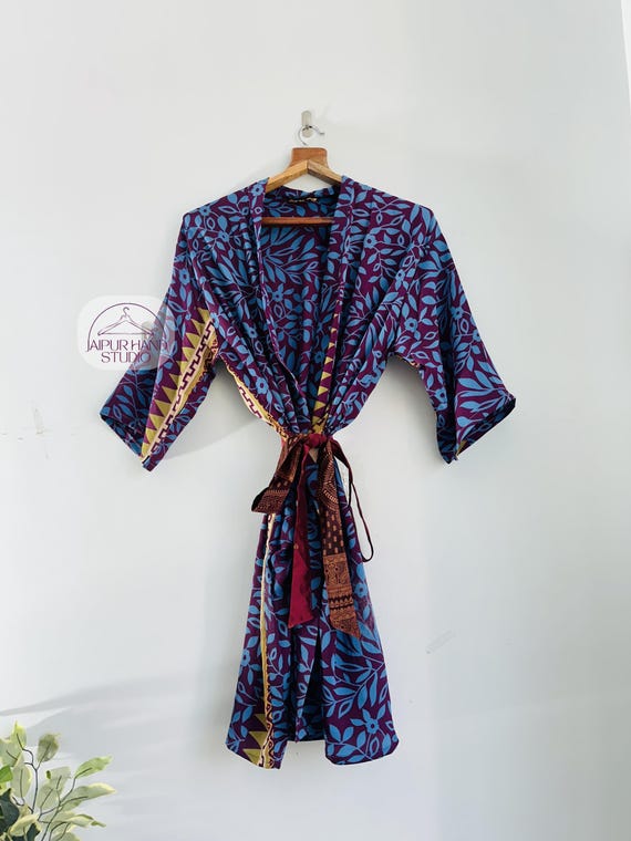Summer wear half sleeve kimono robe | Women wear silk kimono | Handmade silk robes | Beach wear robe | Bridesmaid kimono robe | Gift for her