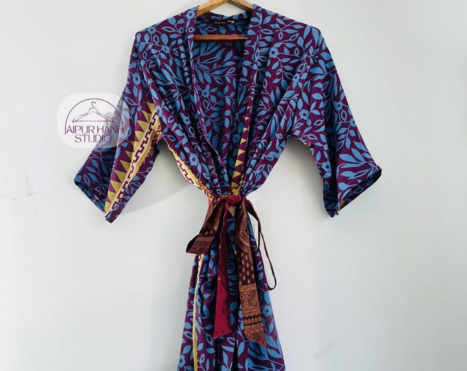 Summer wear half sleeve kimono robe | Women wear silk kimono | Handmade silk robes | Beach wear robe | Bridesmaid kimono robe | Gift for her