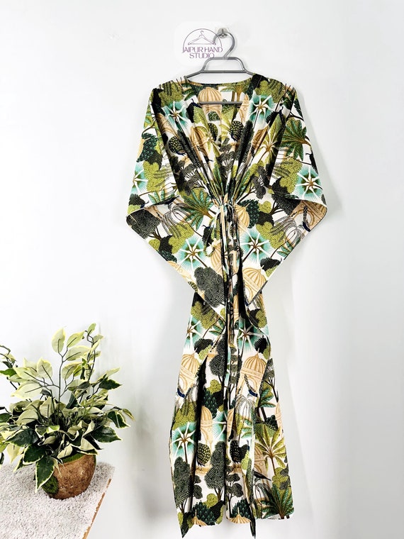 100 % Cotton Maxi Kaftan, Indian Floral Kaftan, Long Caftan,Dress For to be Moms, Beach Cover up, Sleepwear, Indian Kaftan, Maxi Dress