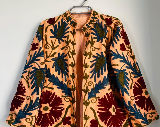Cotton Suzani Jacket Women Wear Front Open Jacket HandMade Vintage suzani Jacket , Coats , New Style