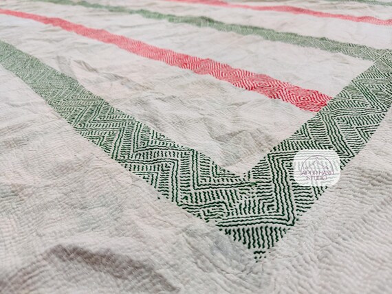 Indian handmade vintage kantha throws | Kantha home decor | Wall hanging throws | Kantha table cover | Kantha bedspread | Gift for Christmas