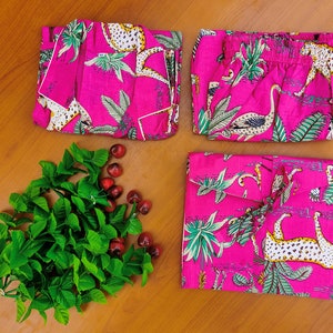 Indian Block Printed Cotton Pyjama Set Women Cotton Pajama Loungewear Hand Block Print Pj sets Gifts for Her Night Suit with Bag immagine 2