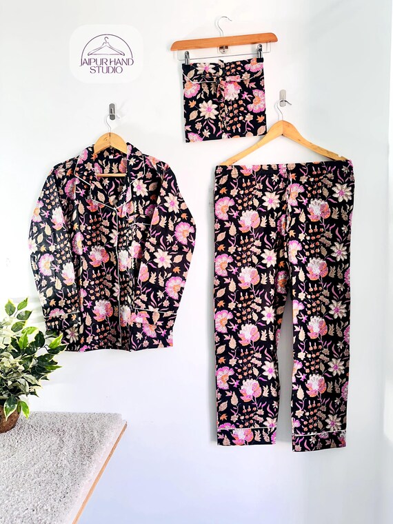 New Indian design, night suit, morning tea dress, boho & hippie suit, black color dress and pink color floral print suit, made for women's.