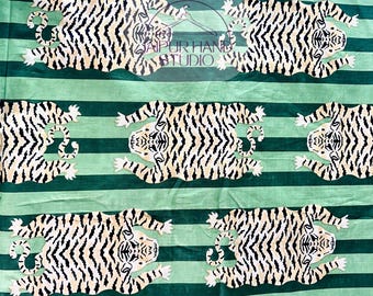 New Tiger striped Print Cotton Fabric, Tiger Print Fabric By The Yard, Indian Handmade Fabric, Kids Clothing, Women's Clothing
