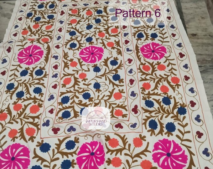 Beautiful niddle work Embroidery suzani tapestry | Handmade suzani bedcovers | suzani bedsheet | Suzani soft blankets | Gift for Christmas.