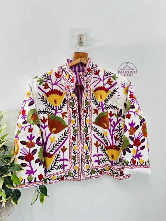 Women winter special coat | Wedding wear short coat | Handmade Embroidery outdoor jacket | Long sleeve jacket | Bridesmaid jacket.